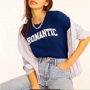 NWOT JCrew Vintage Cotton Crewneck Graphic T-Shirt in Navy Women’s Size Small